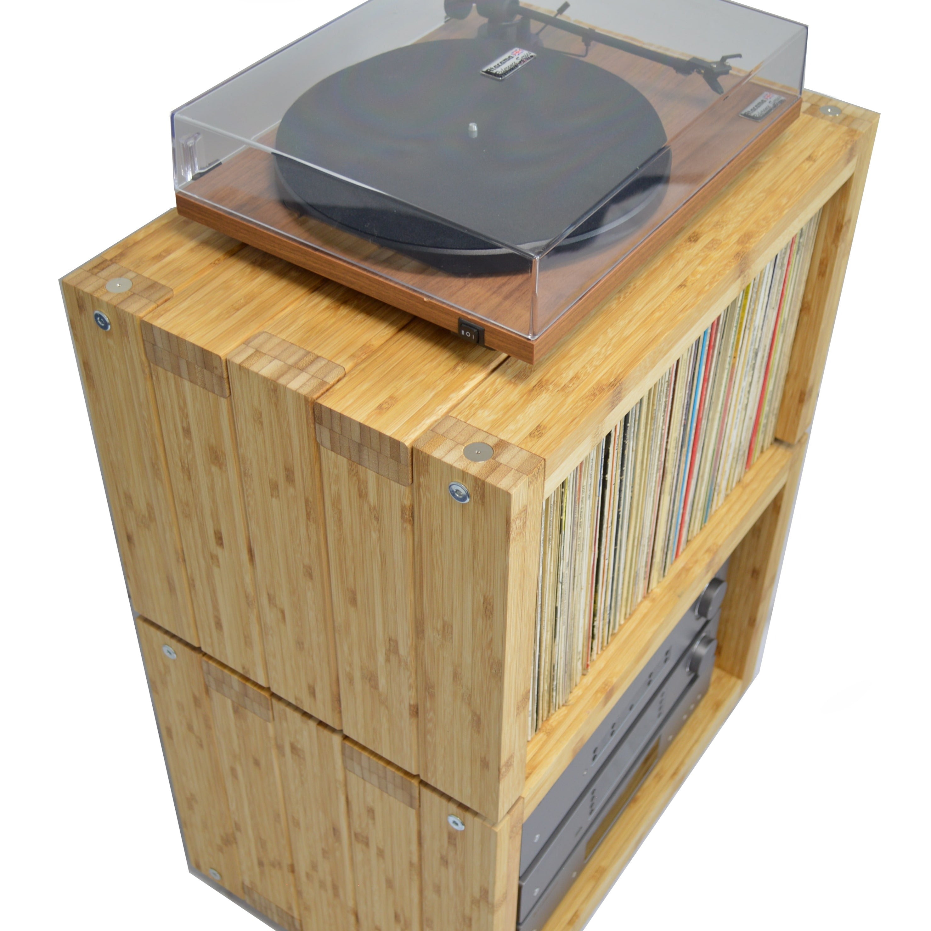 Elite Eco 24 Single Shelf 335mm Vinyl Storage Module Natural Bamboo