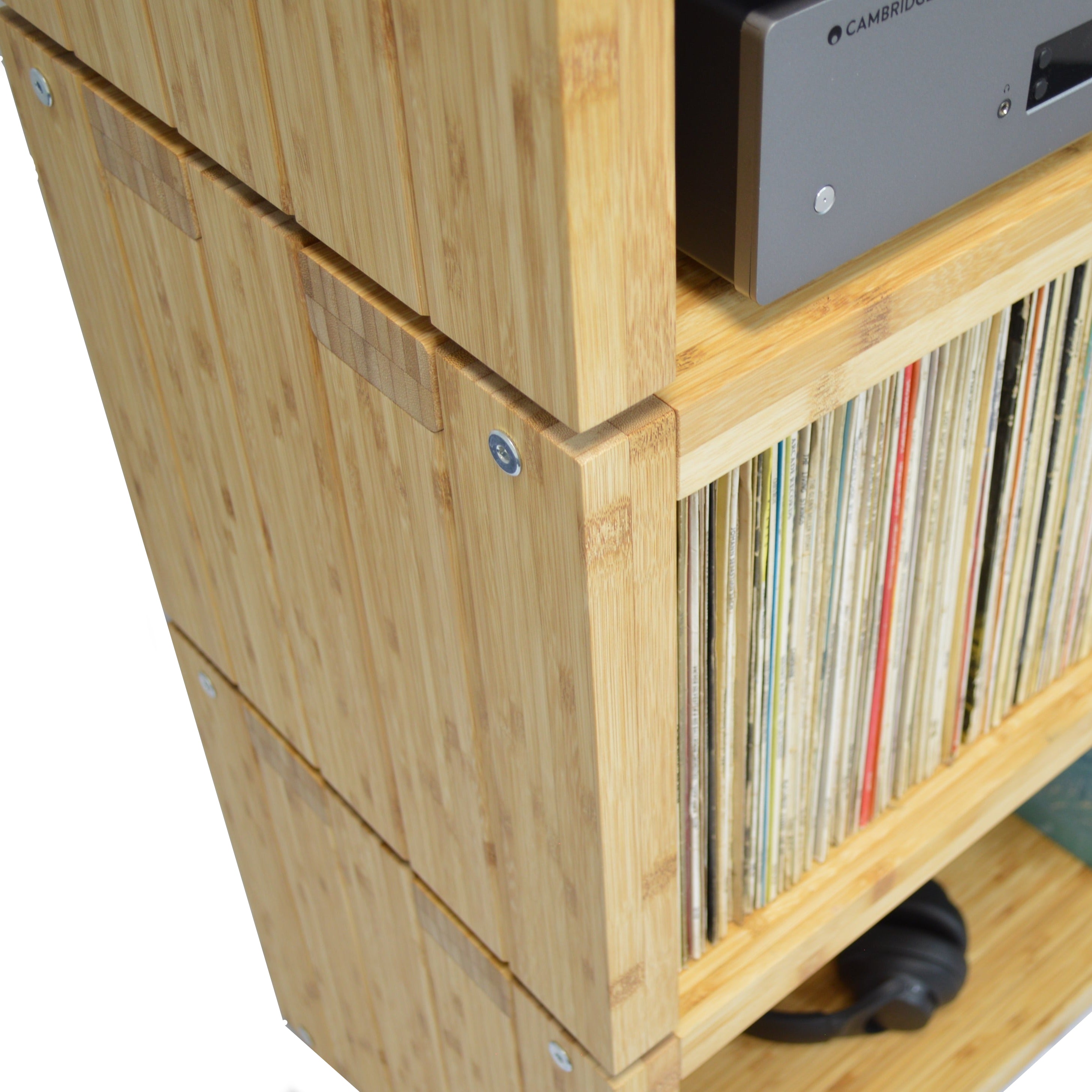 Elite Eco 24 Single Shelf 335mm Vinyl Storage Module Natural Bamboo