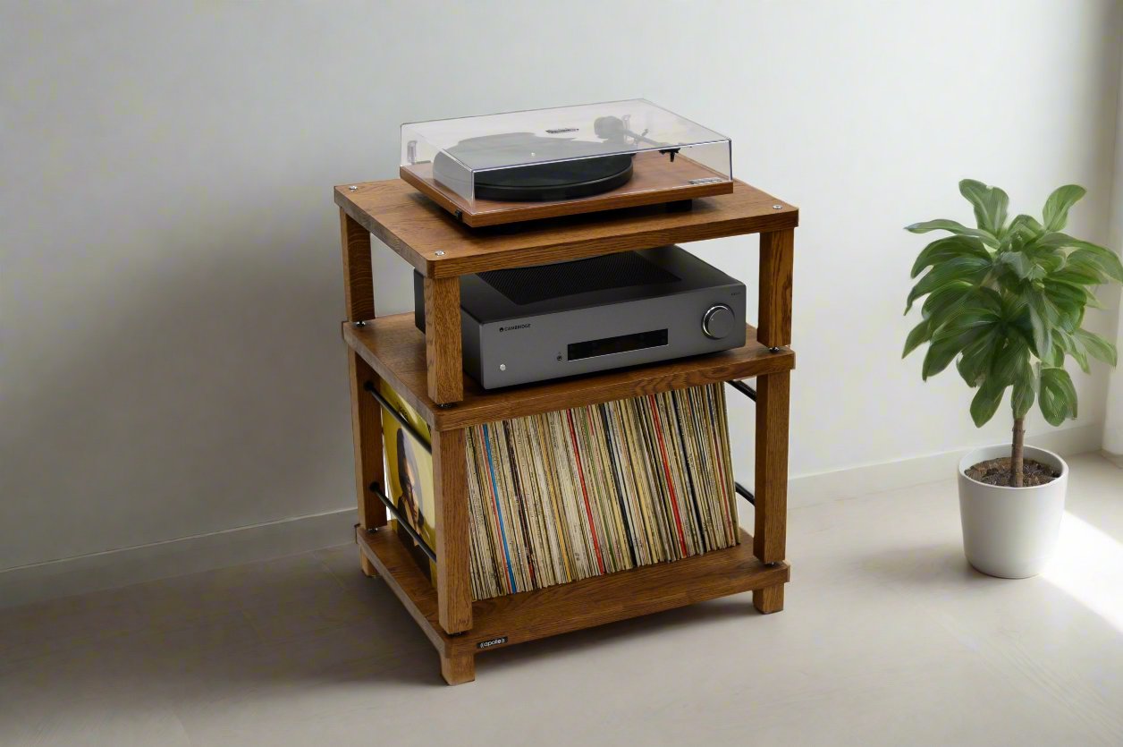 Apollo Podium 6 (Dark Oak Finish) Vinyl Storage module