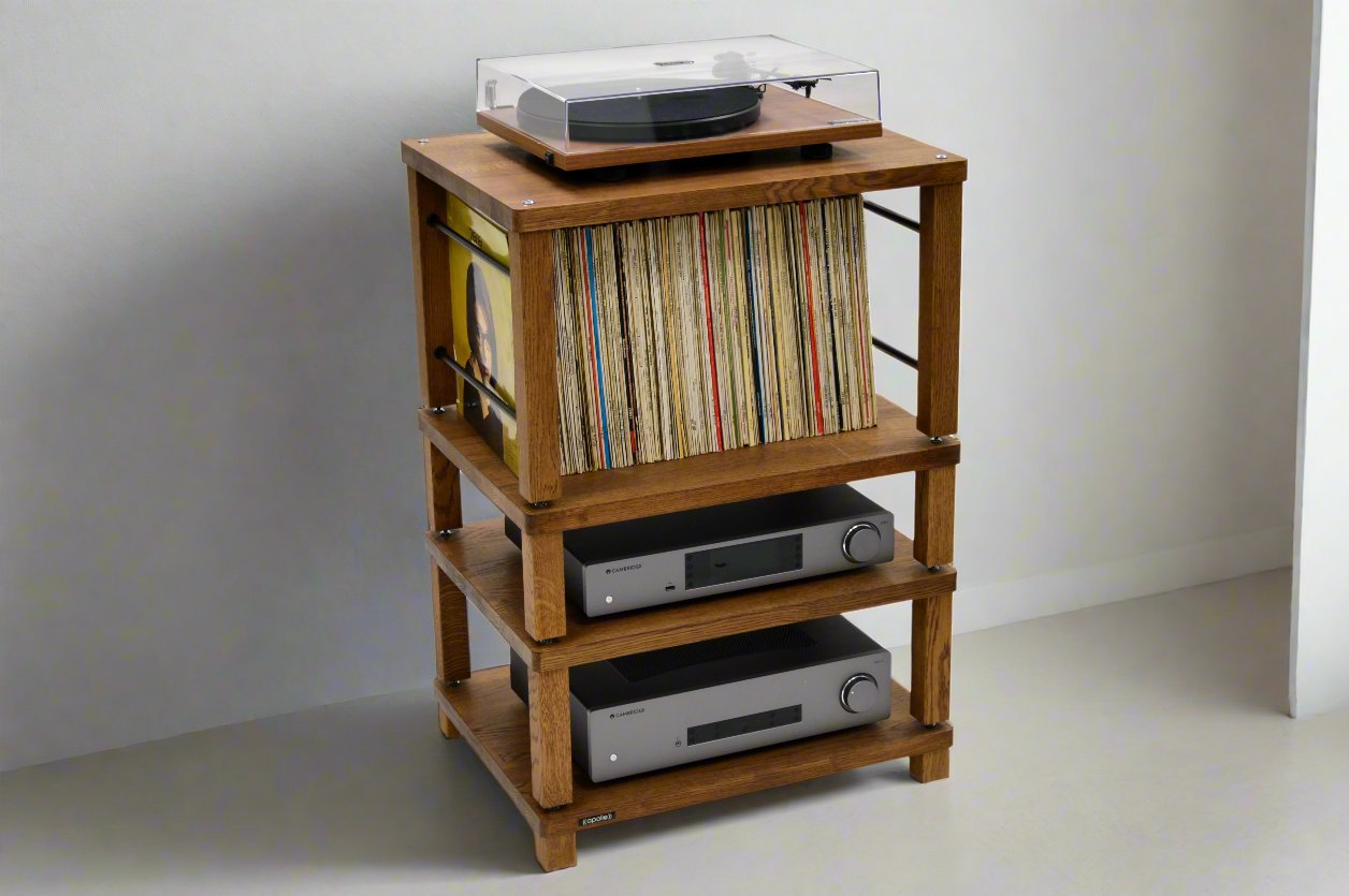 Apollo Podium 6 (Dark Oak Finish) Vinyl Storage module