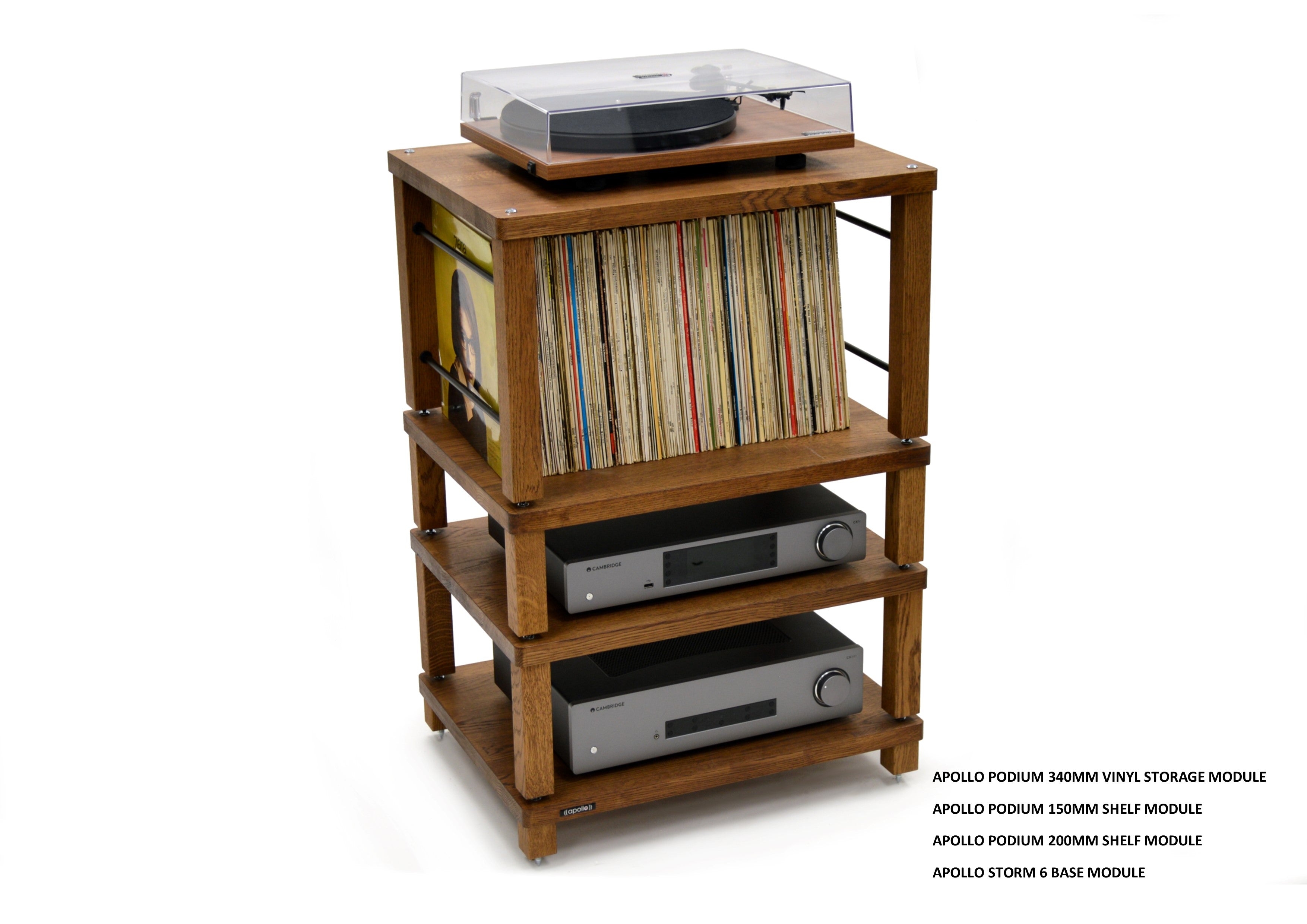 Apollo Podium 6 (Dark Oak Finish) Vinyl Storage module