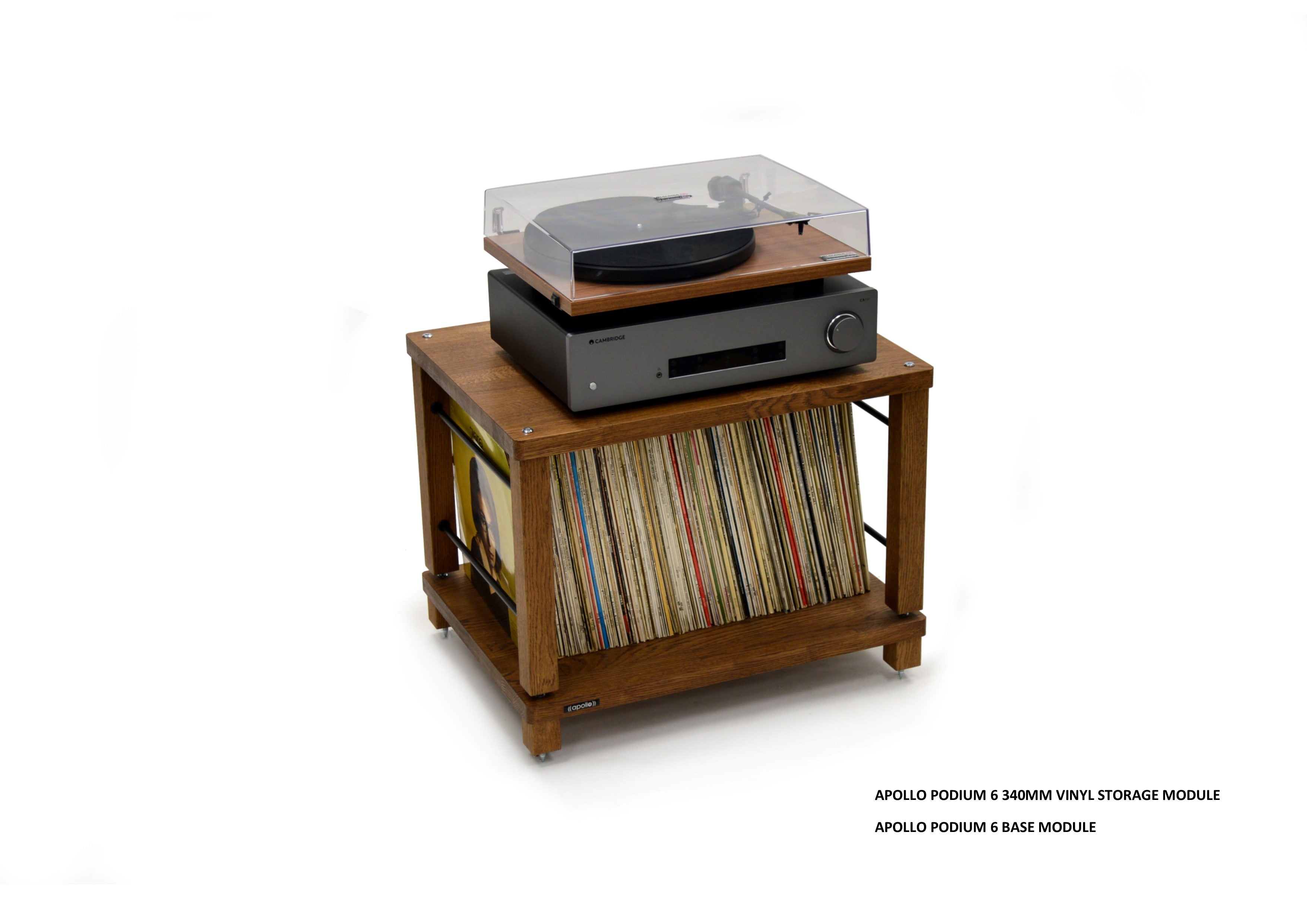 Apollo Podium 6 (Dark Oak Finish) Vinyl Storage module