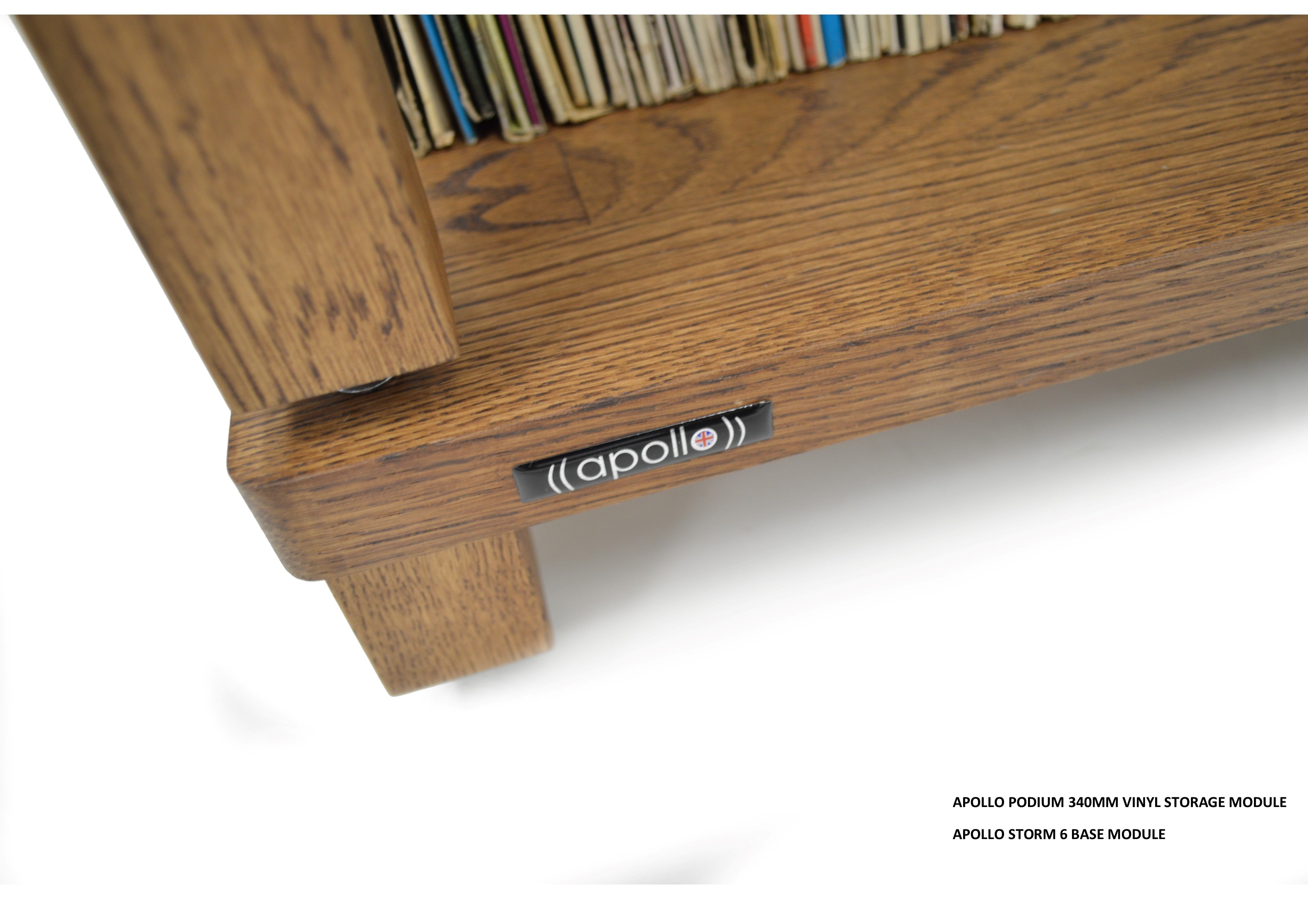 Apollo Podium 6 (Dark Oak Finish) Vinyl Storage module