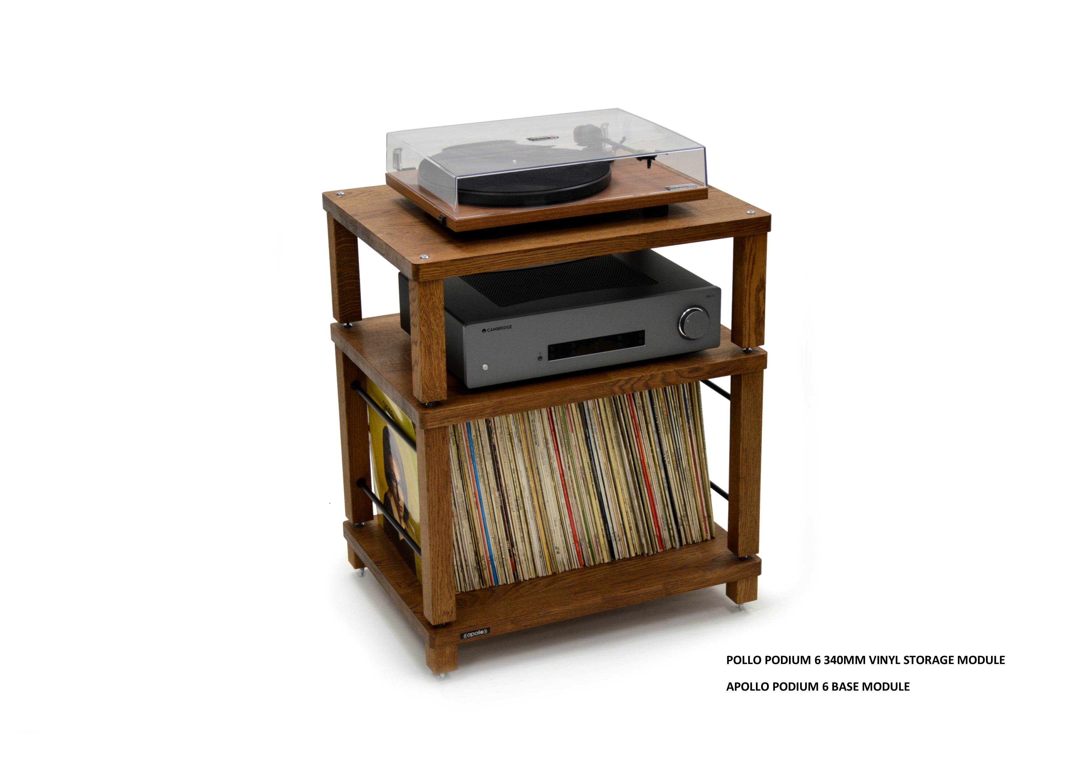 Apollo Podium 6 (Dark Oak Finish) Vinyl Storage module