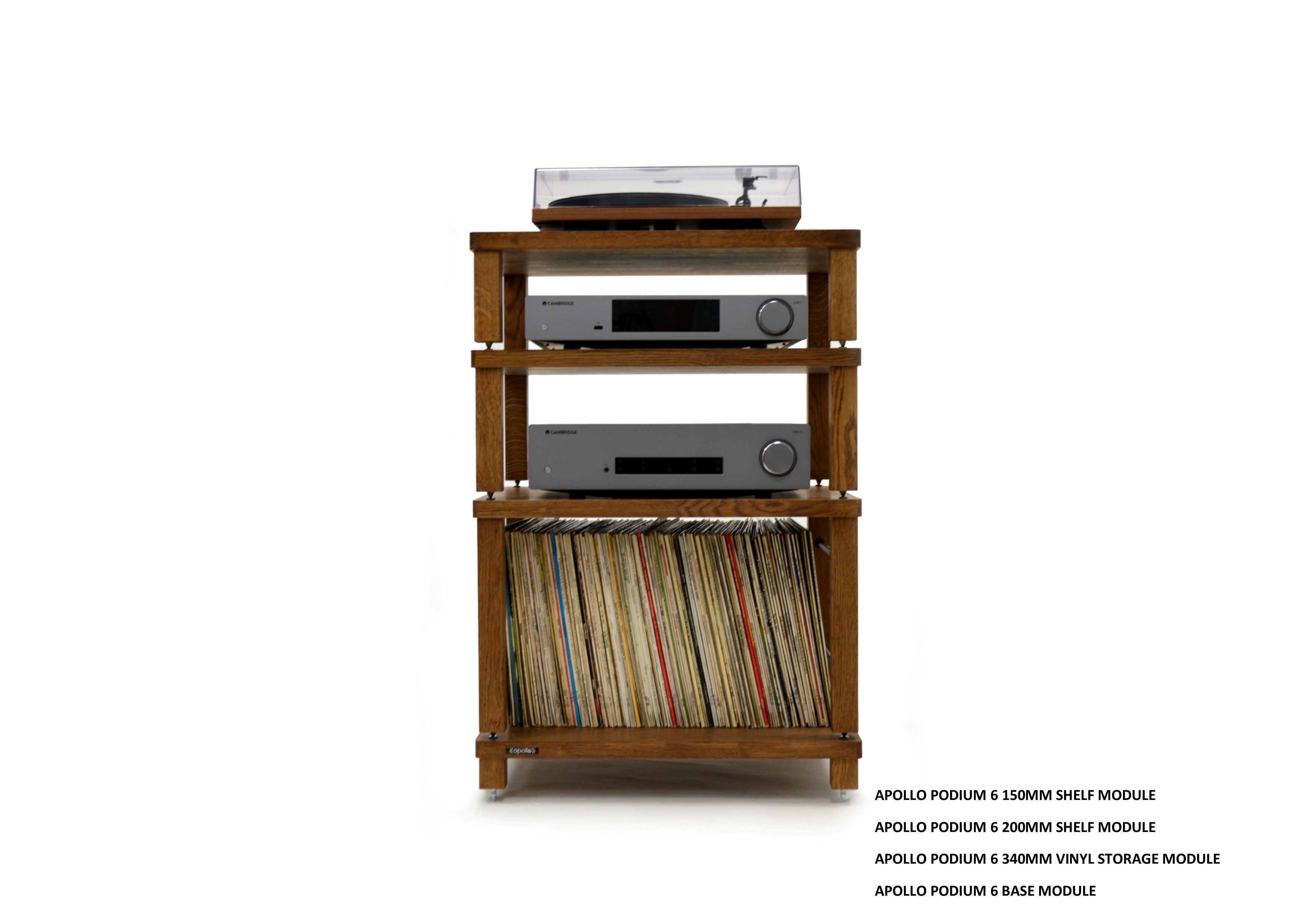 Apollo Podium 6 (Dark Oak Finish) Vinyl Storage module