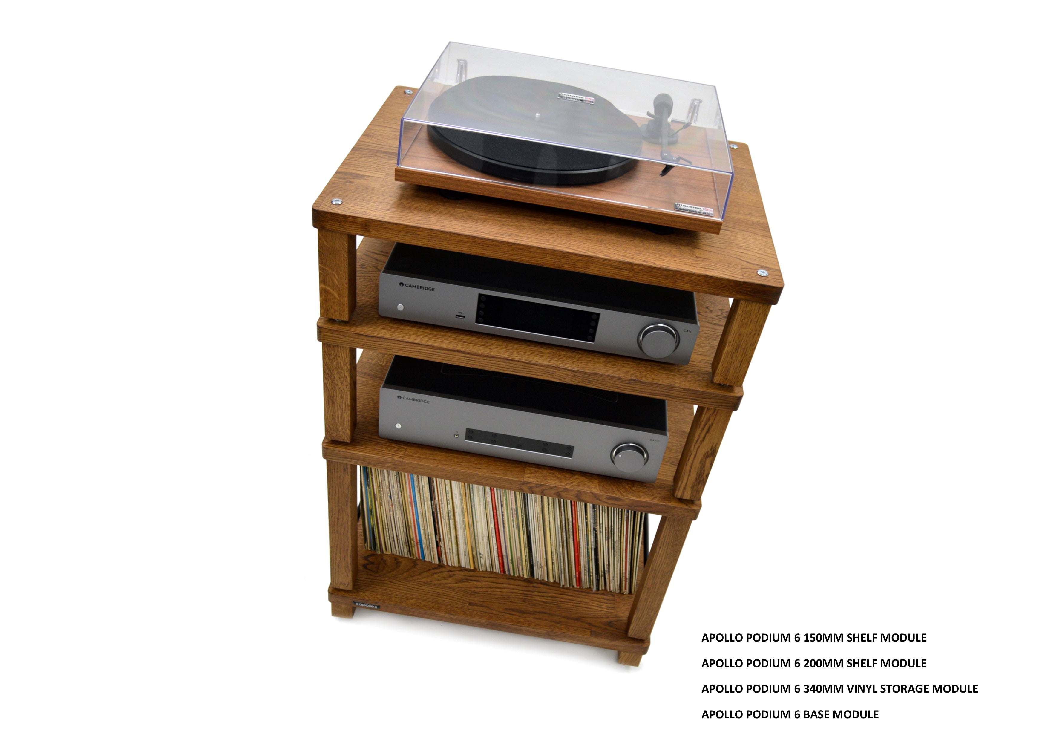 Apollo Podium 6 (Dark Oak Finish) Vinyl Storage module