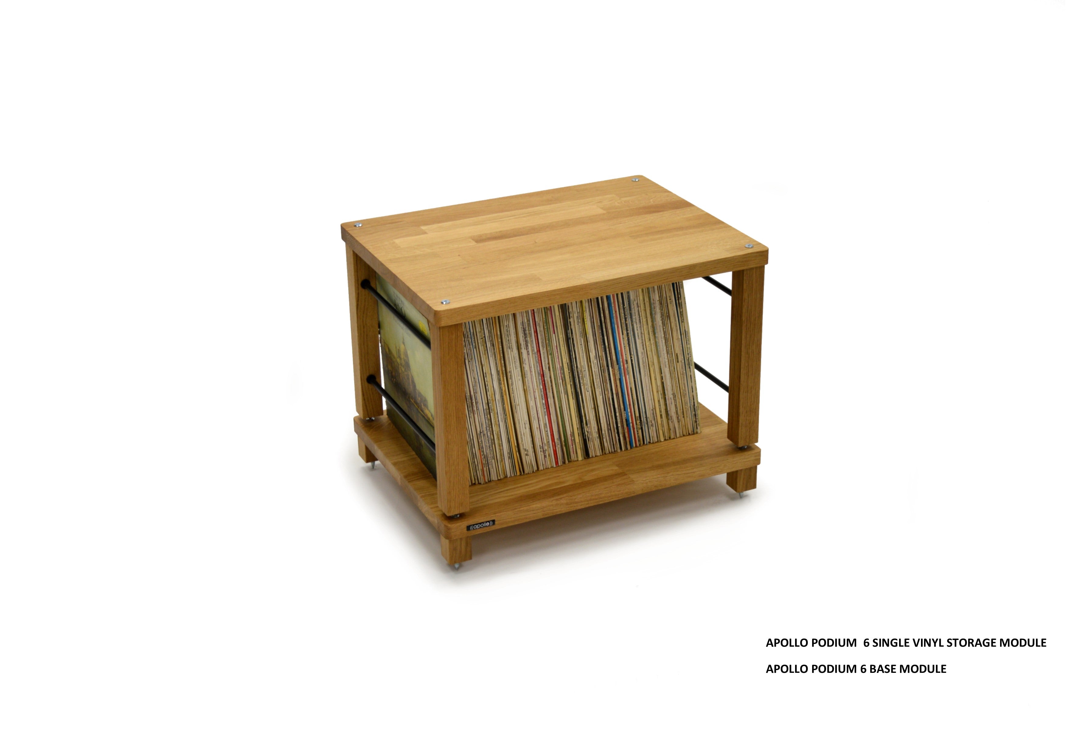 Apollo Podium 6 (Natural Oak Finish) Vinyl Storage module