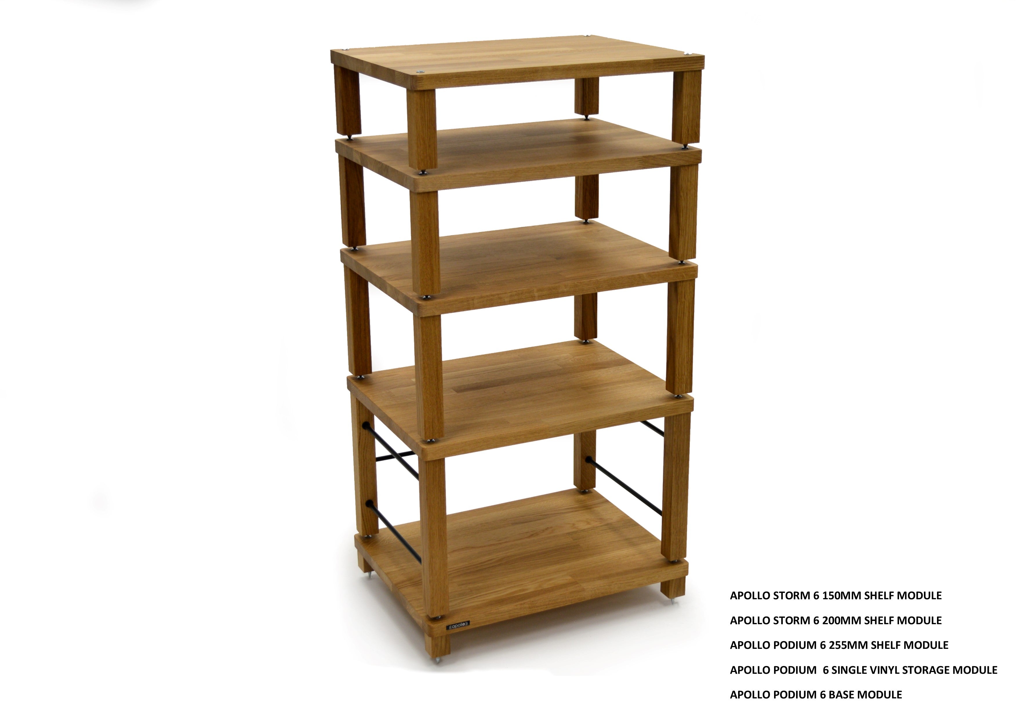 Apollo Podium 6 (Natural Oak Finish) Vinyl Storage module