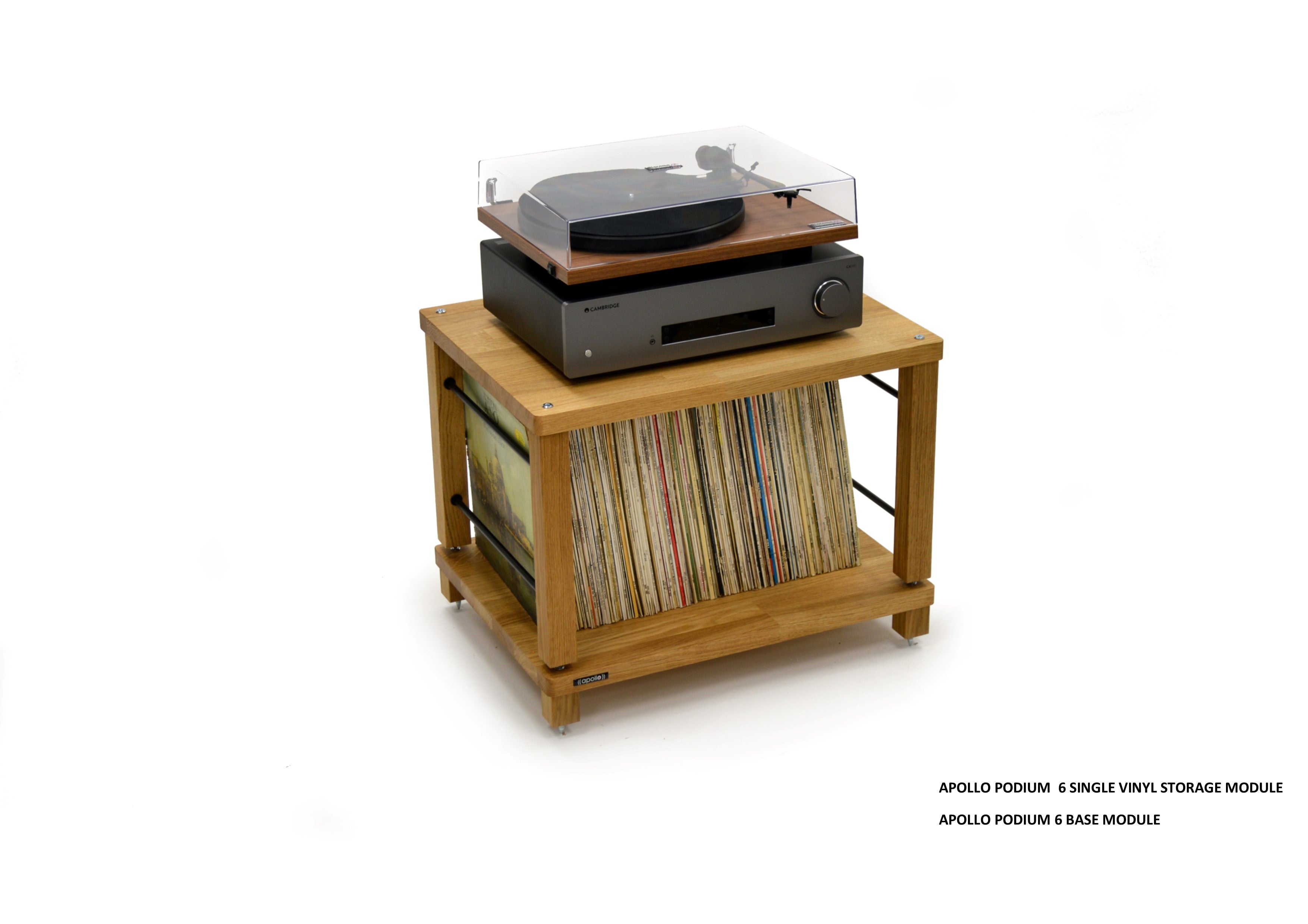 Apollo Podium 6 (Natural Oak Finish) Vinyl Storage module